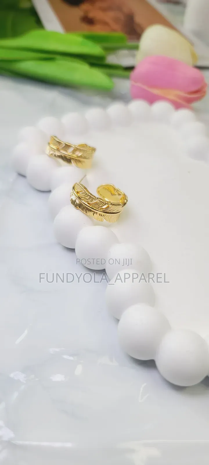Leaf Shaped Stainless Steel Earring.