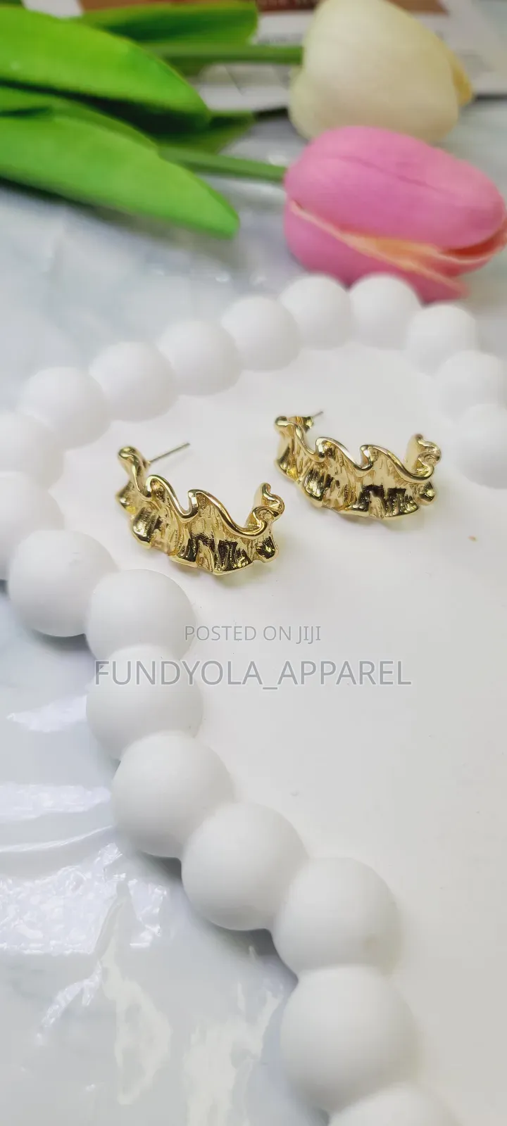 Stainless Steel Gold Plated Earrings.