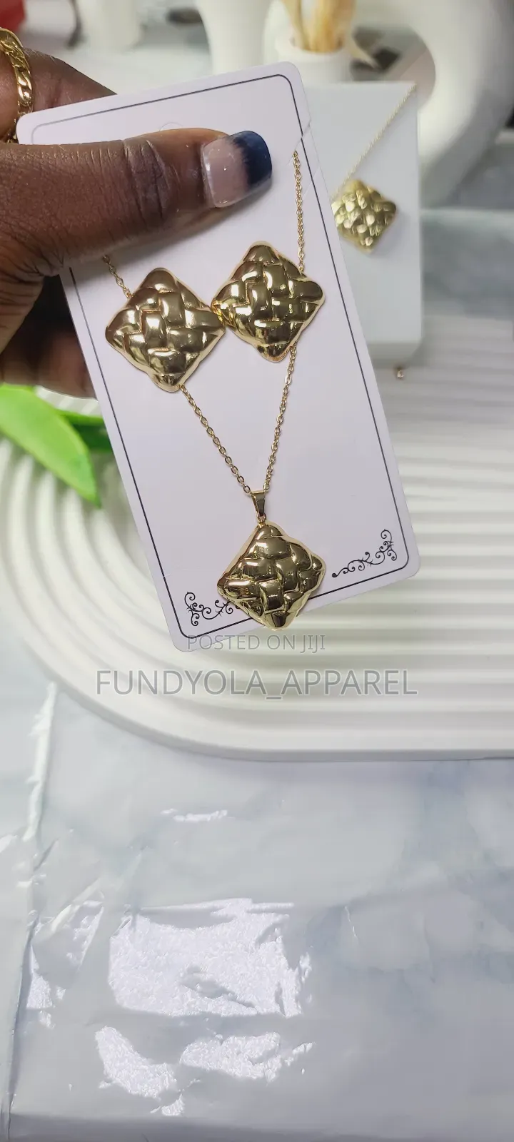 Square Shaped Stainless Steel Earrings.