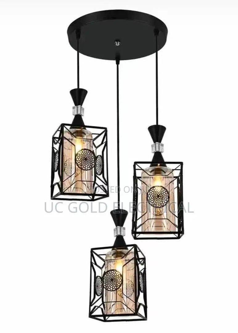 1/3 Heads Vintage Pendant Light Modern Wood Hanging Lamp Industrial