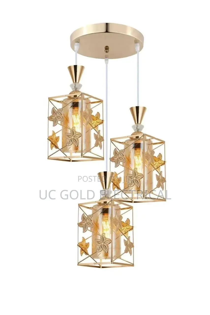 1/3 Heads Vintage Pendant Light Modern Wood Hanging Lamp Industrial