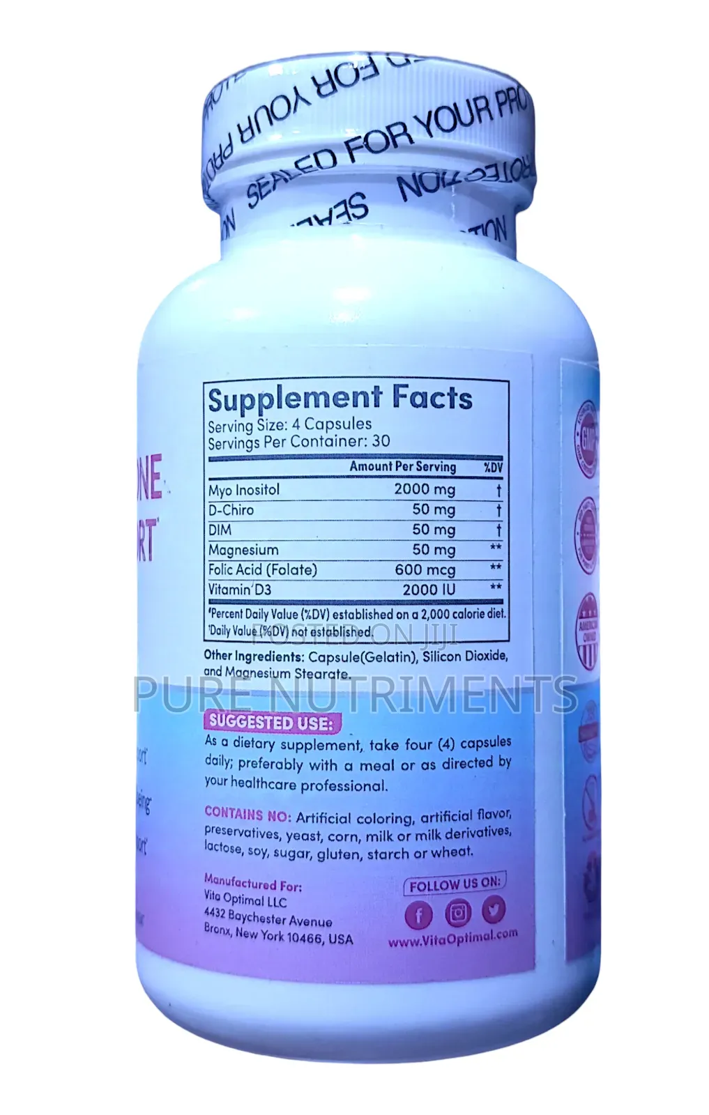 Vita Optimal Ovarian Hormonal Fertility Support 2150mg (120 Caps)
