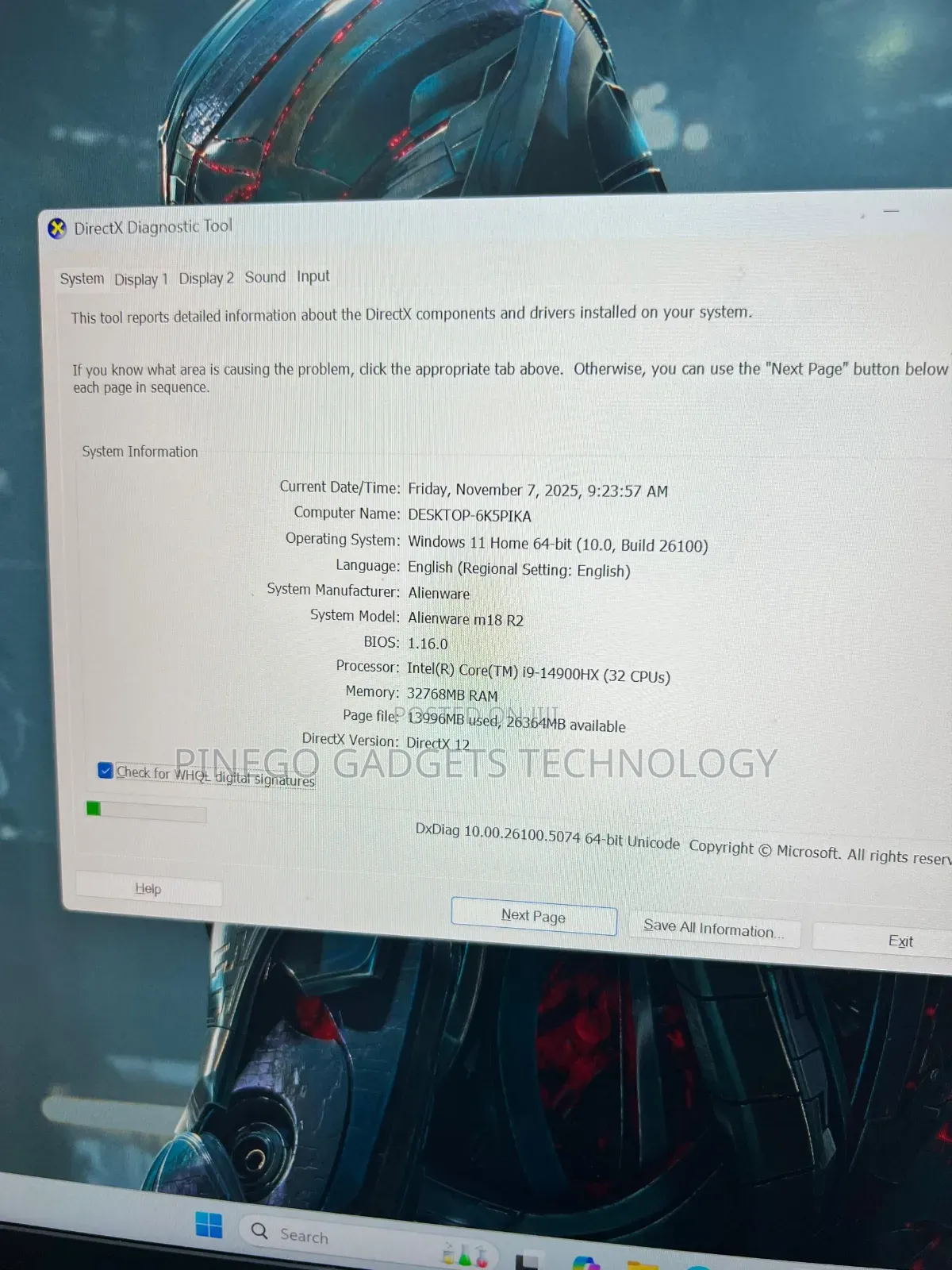 Laptop Dell Alienware M18 R2 32GB Intel Core I9 SSD 1T