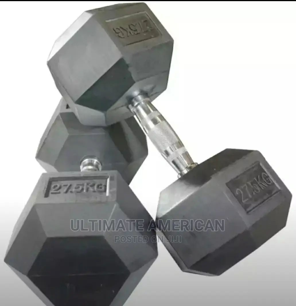 Brand New 27.5kg Rubber Dumbbell