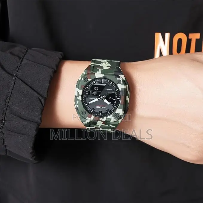Camou Rubber Strap Men's Unique Wrist Watch