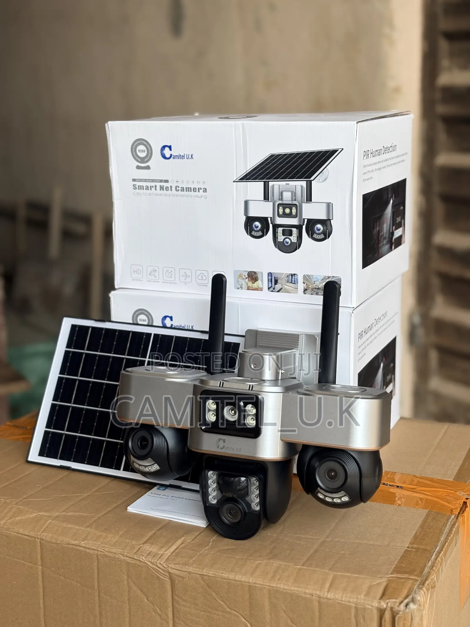 V380 Pro 3-Lens Wireless Smart Solar PTZ Security Camera