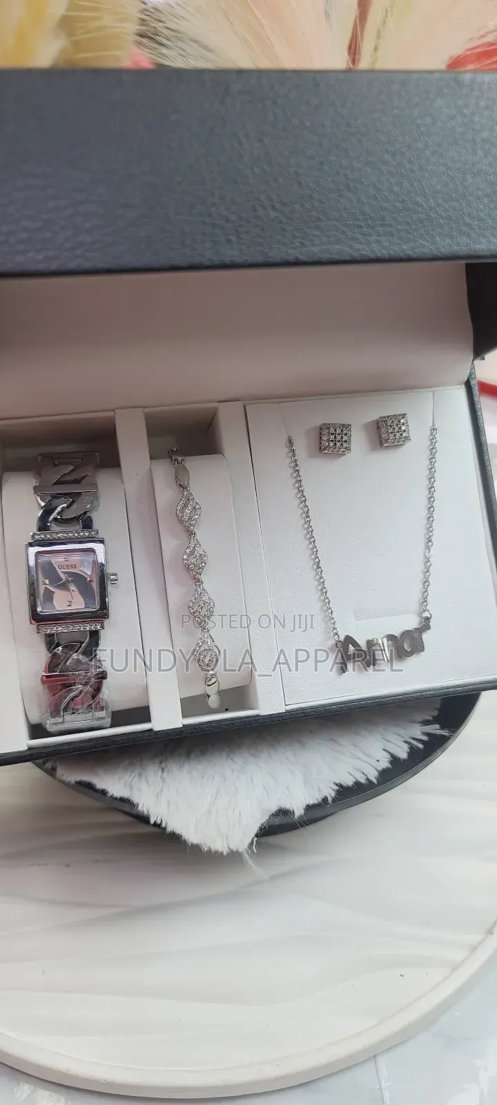 Guess Female Wrist Watch and Necklace Combo