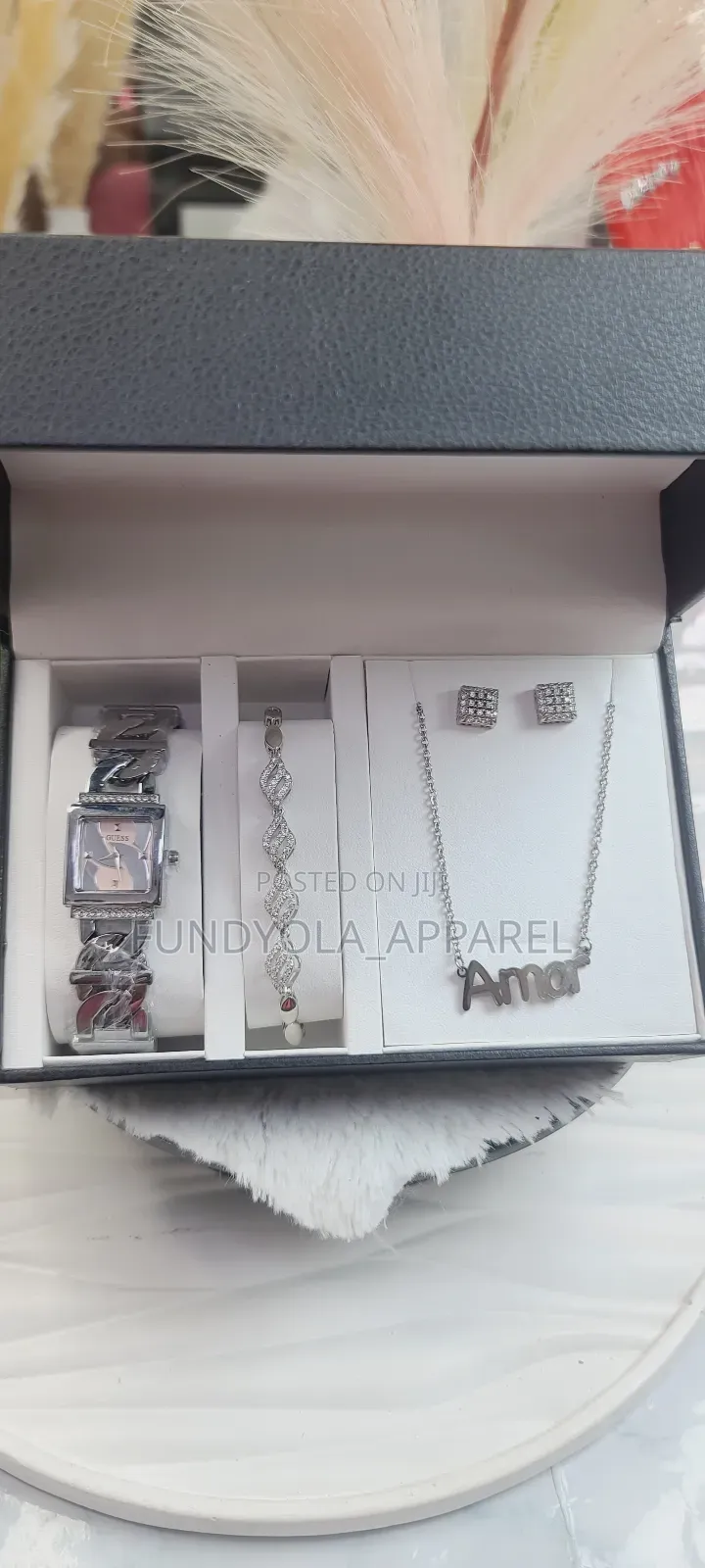 Guess Female Wrist Watch and Necklace Combo