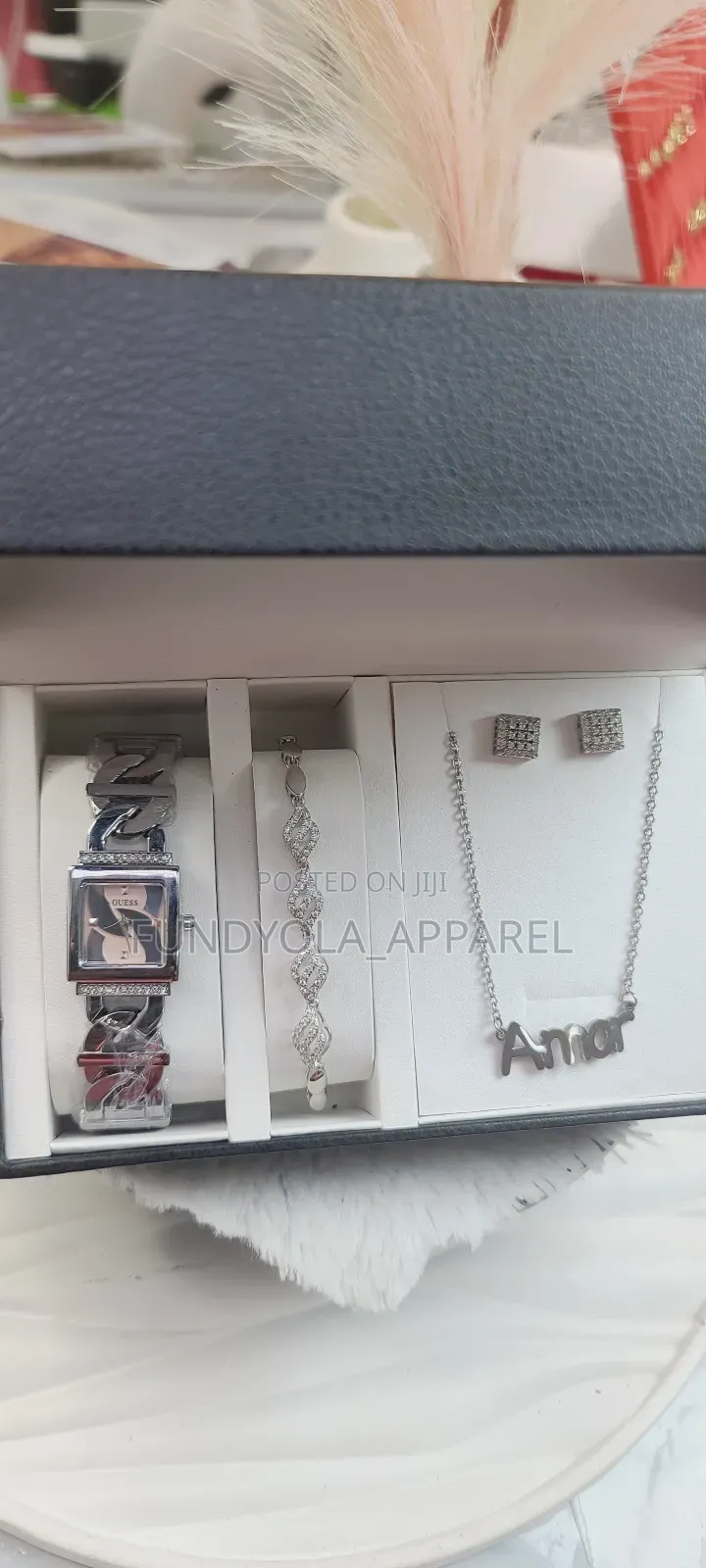 Guess Female Wrist Watch and Necklace Combo