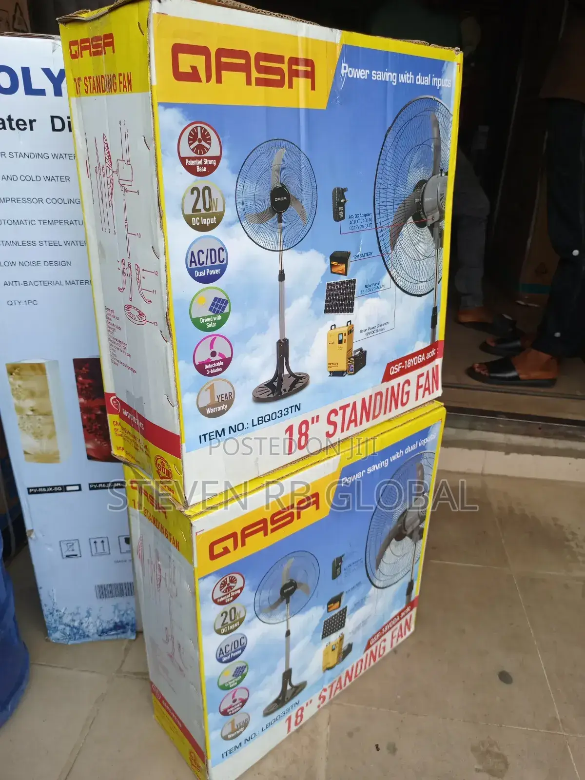 Qasa 18" Ac/Dc Solar Fan – Yoga Leg (Qsf-18r)