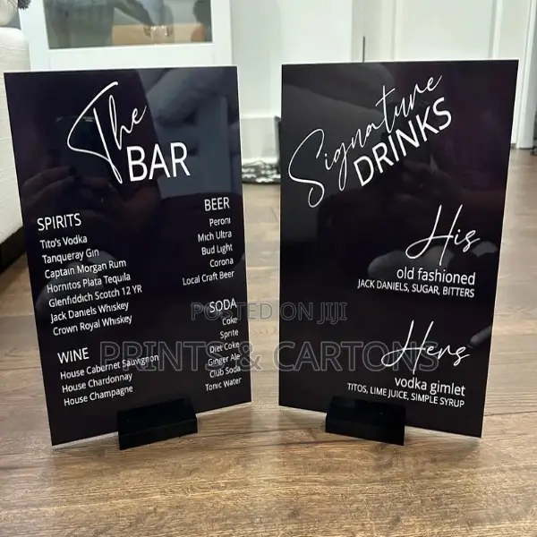 Stores Acrylic Table Signs Printing