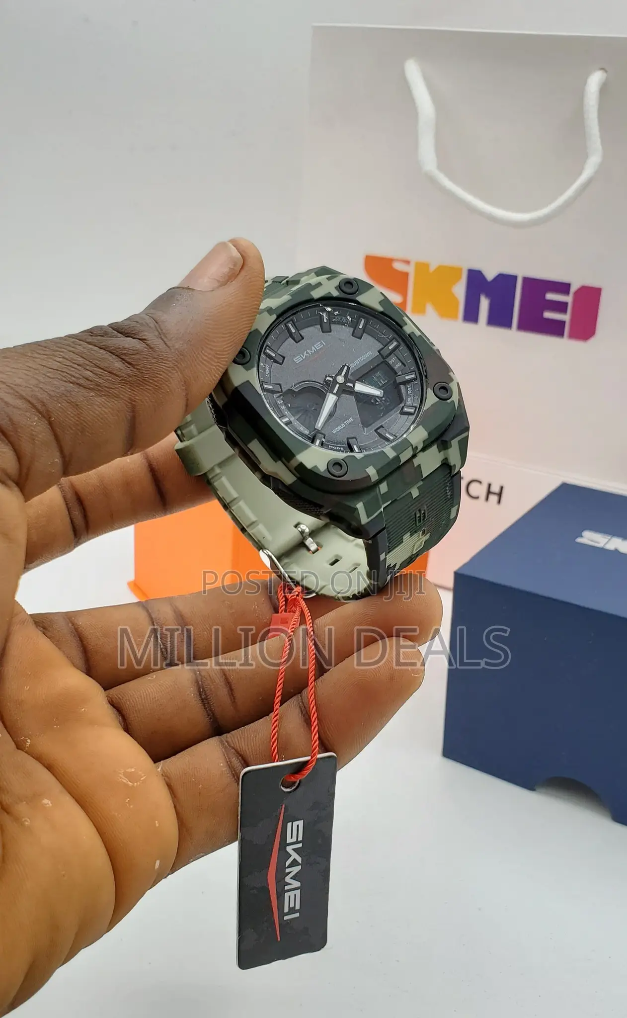 Camou Rubber Strap Men's Unique Wrist Watch