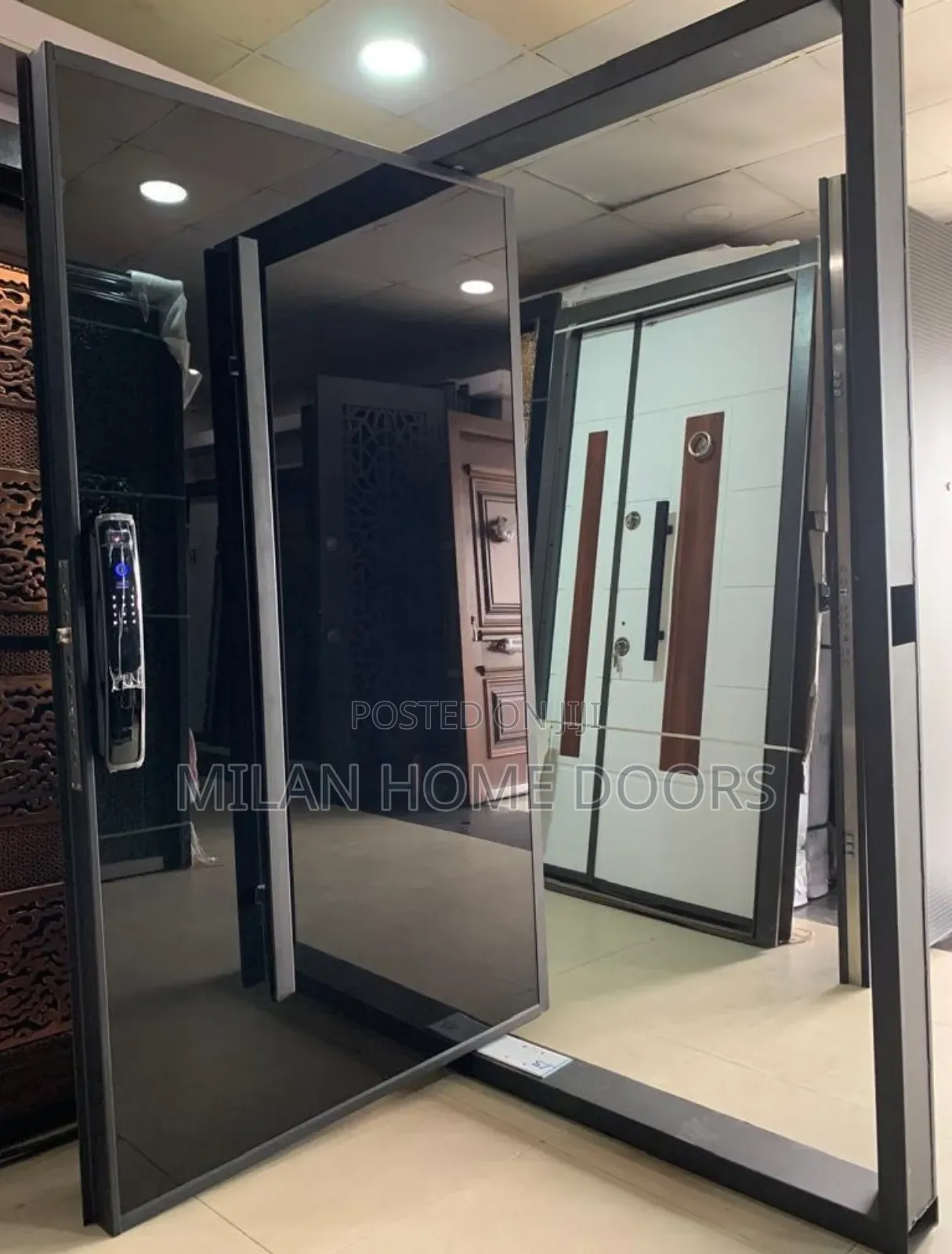 5ft Pivot Security Door Plan Black