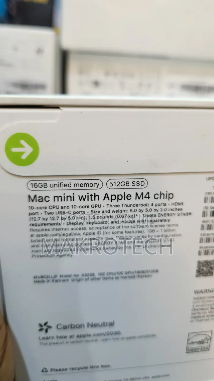 New Desktop Computer Apple Mac Mini M4 16GB Apple M4 SSD 512GB