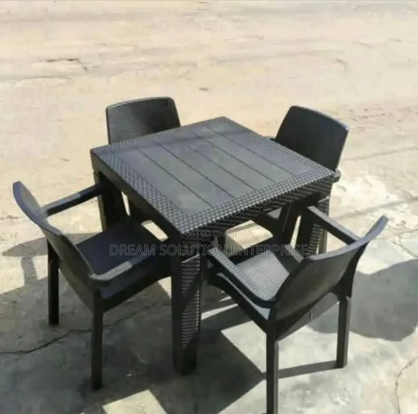 Quality Strong Plastic Table and Four Chairs