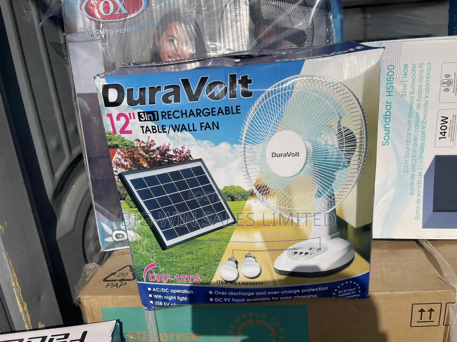 Duravolt Rechargeable Table Fan