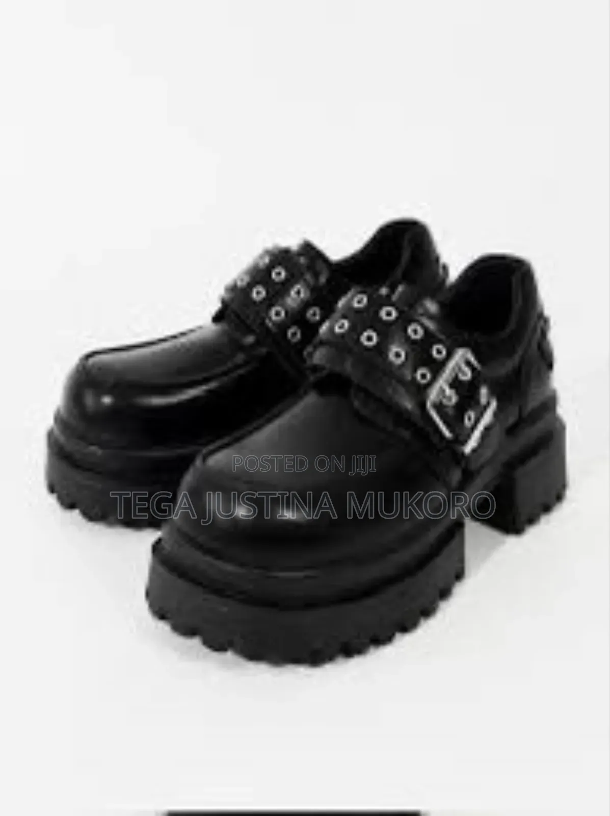 Latest Design Buckle Closure High Sole Shoe