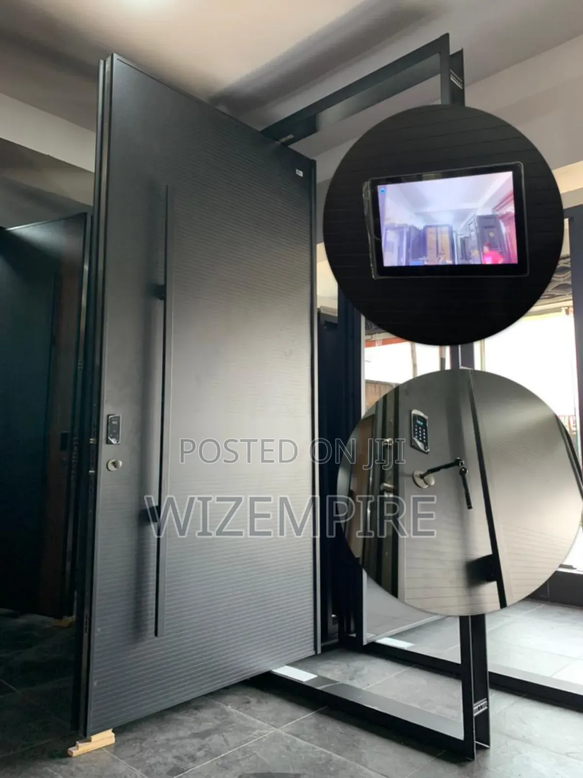 5ft by 10ft Turkey Pivot Door With Full Screen and Smart Lock Availa
