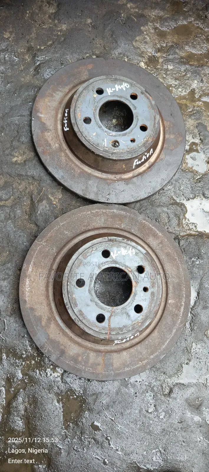 Back Brake Discs Ford Fusion 2014 Model