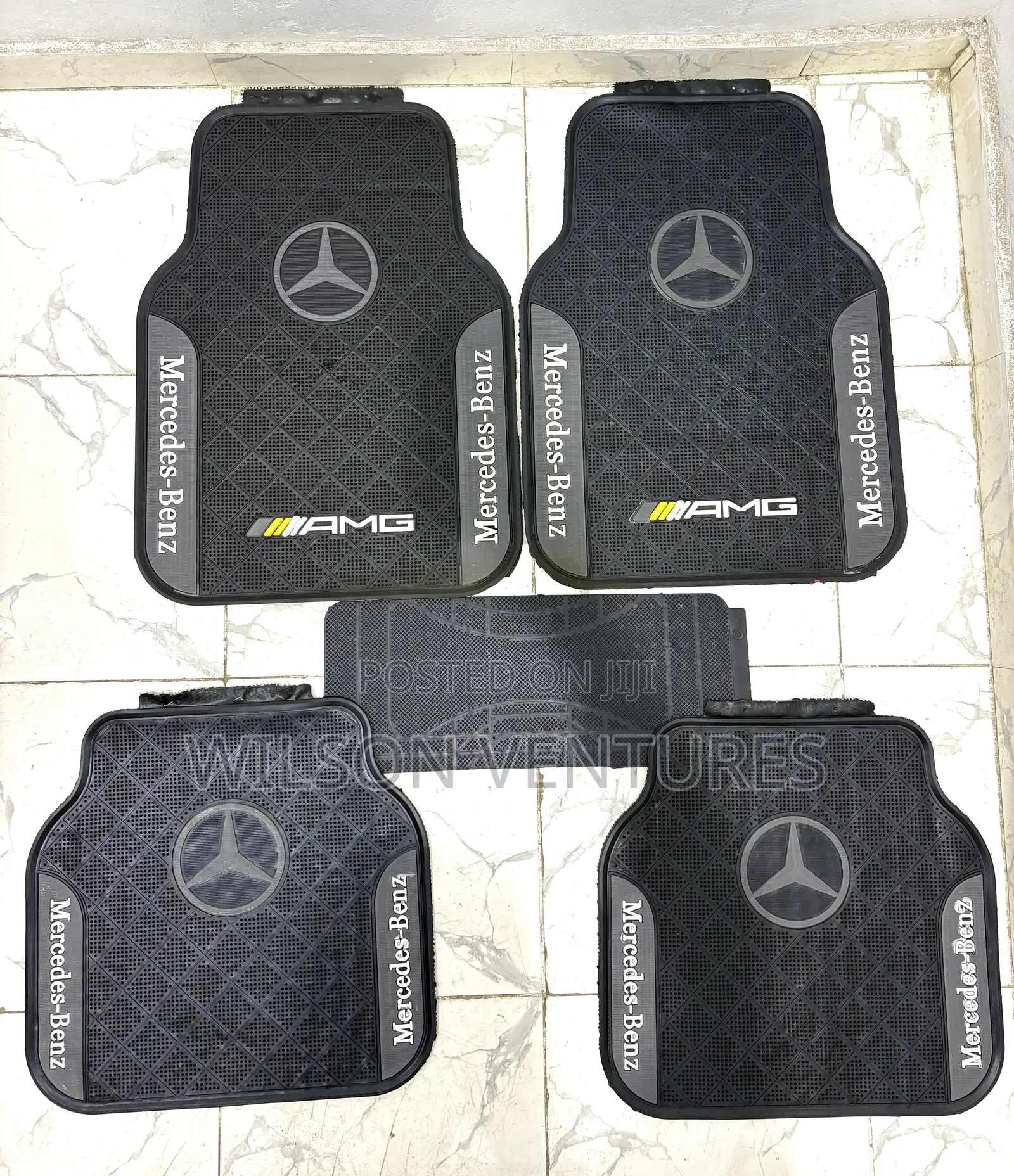 Ash And Black Benz Amg Side Logo Foot Mat
