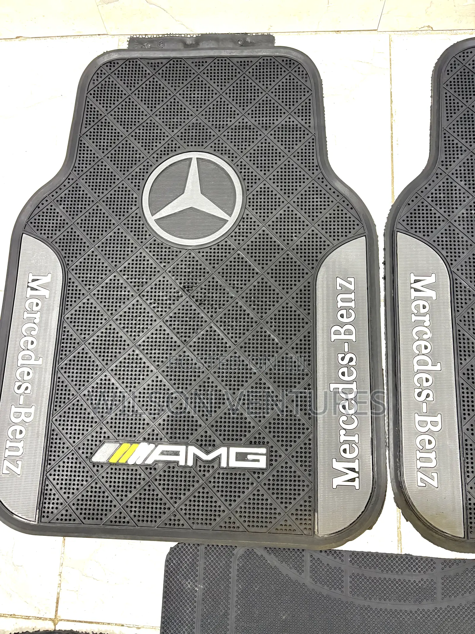 Ash And Black Benz Amg Side Logo Foot Mat