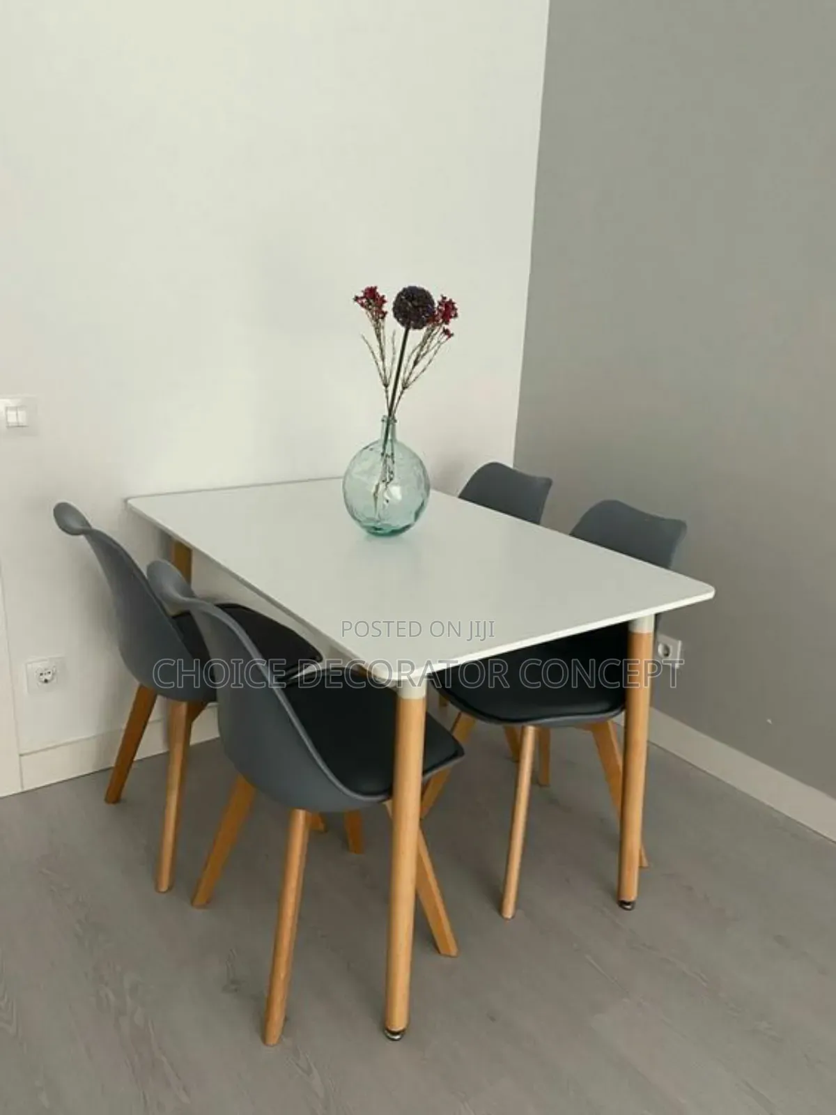 Stylish 4-Seater Dining Table Set – Modern White Design