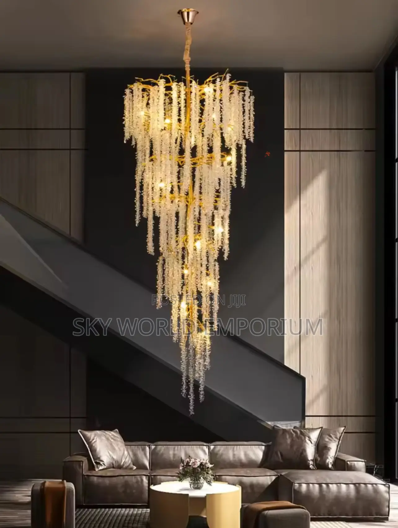 Villa Duplex Stairwell Long Luxury Chandelier