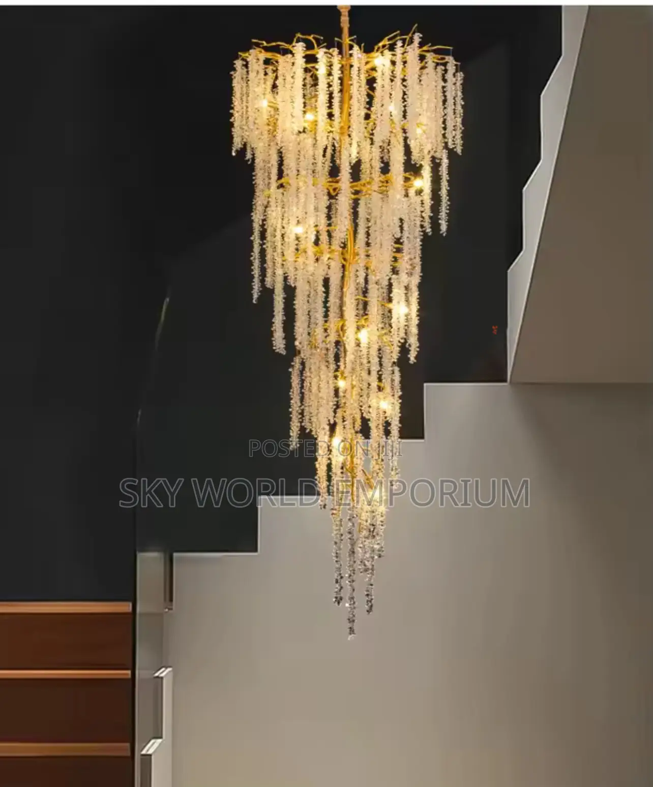 Villa Duplex Stairwell Long Luxury Chandelier