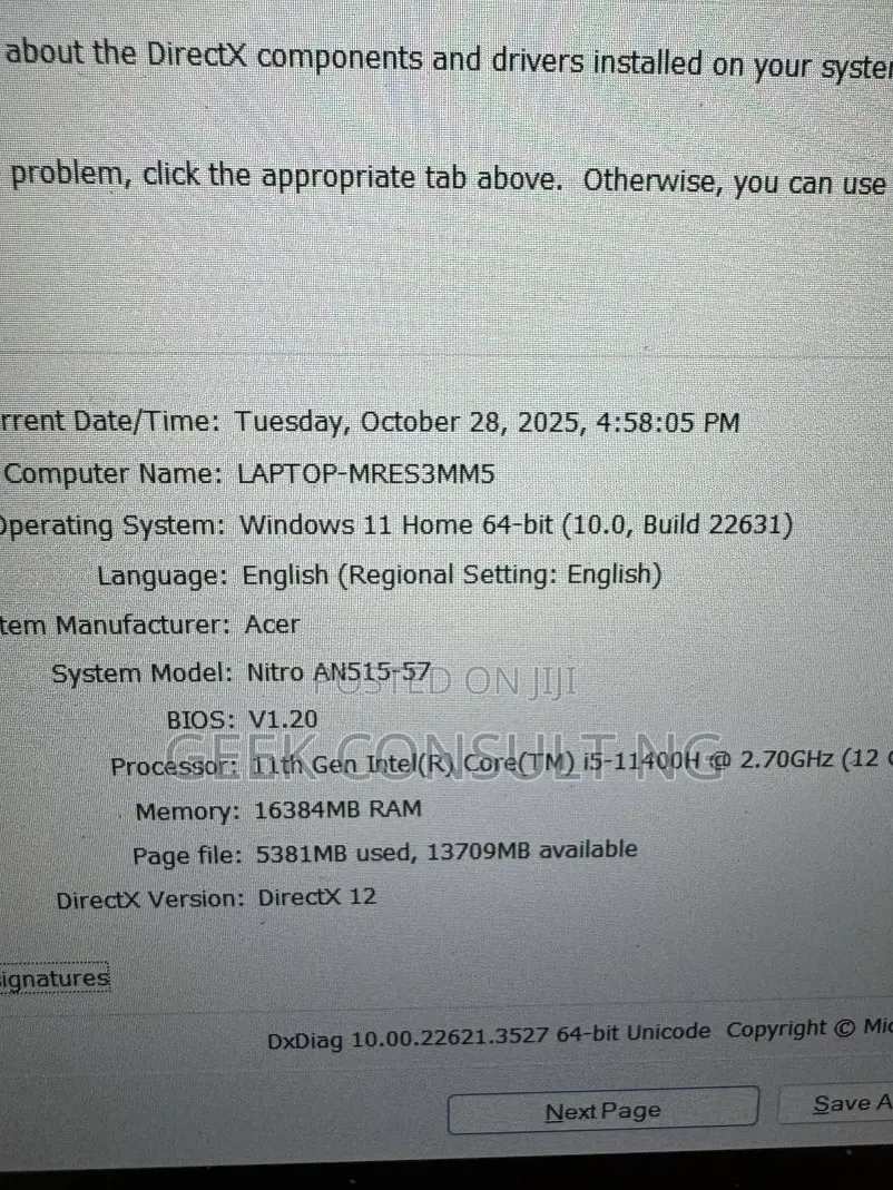 Laptop Acer Nitro 5 16GB Intel Core i5 SSD 512GB