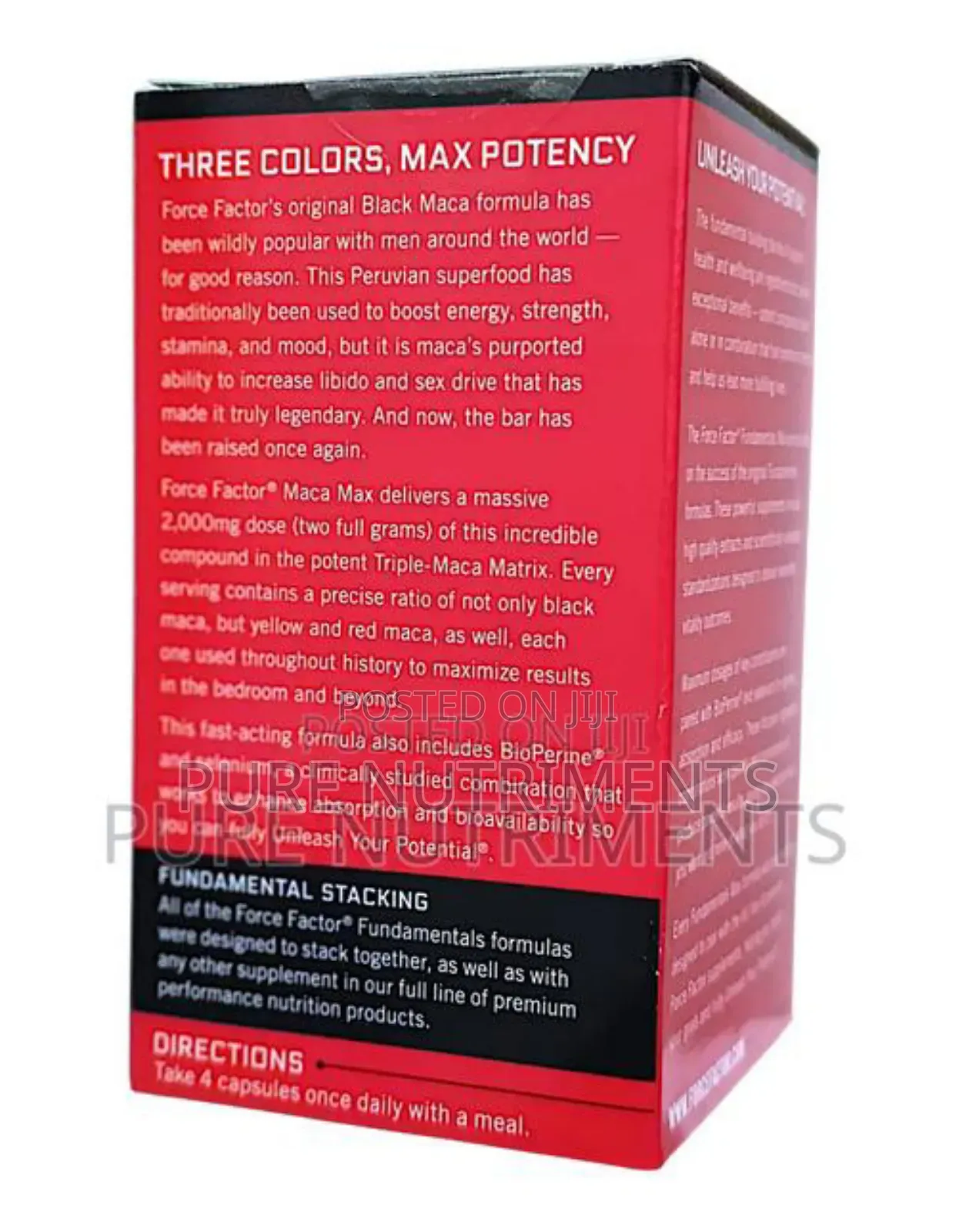 Force Factor Maca Max 2000mg 120 Caps Maximise Sex Drive Libido