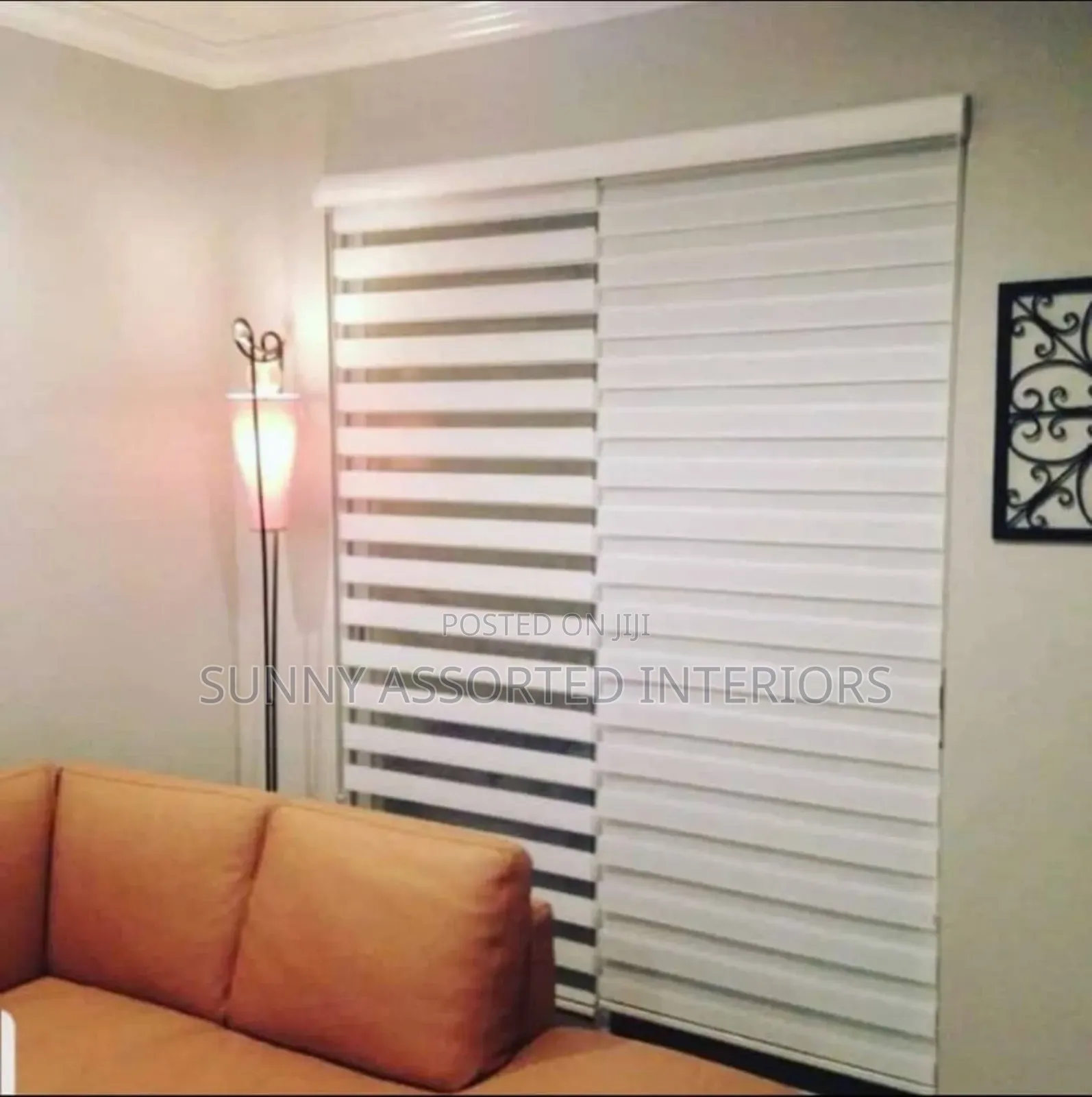 Blinds Gold and Whii