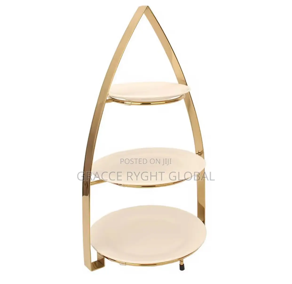 3 Tier Triangular Ceramic Food Display Stand
