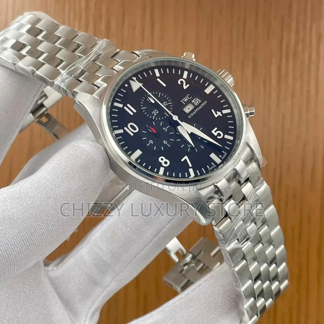 Iwc Schaffhausen Quality Luxury Men Chain Strap Wristwatch