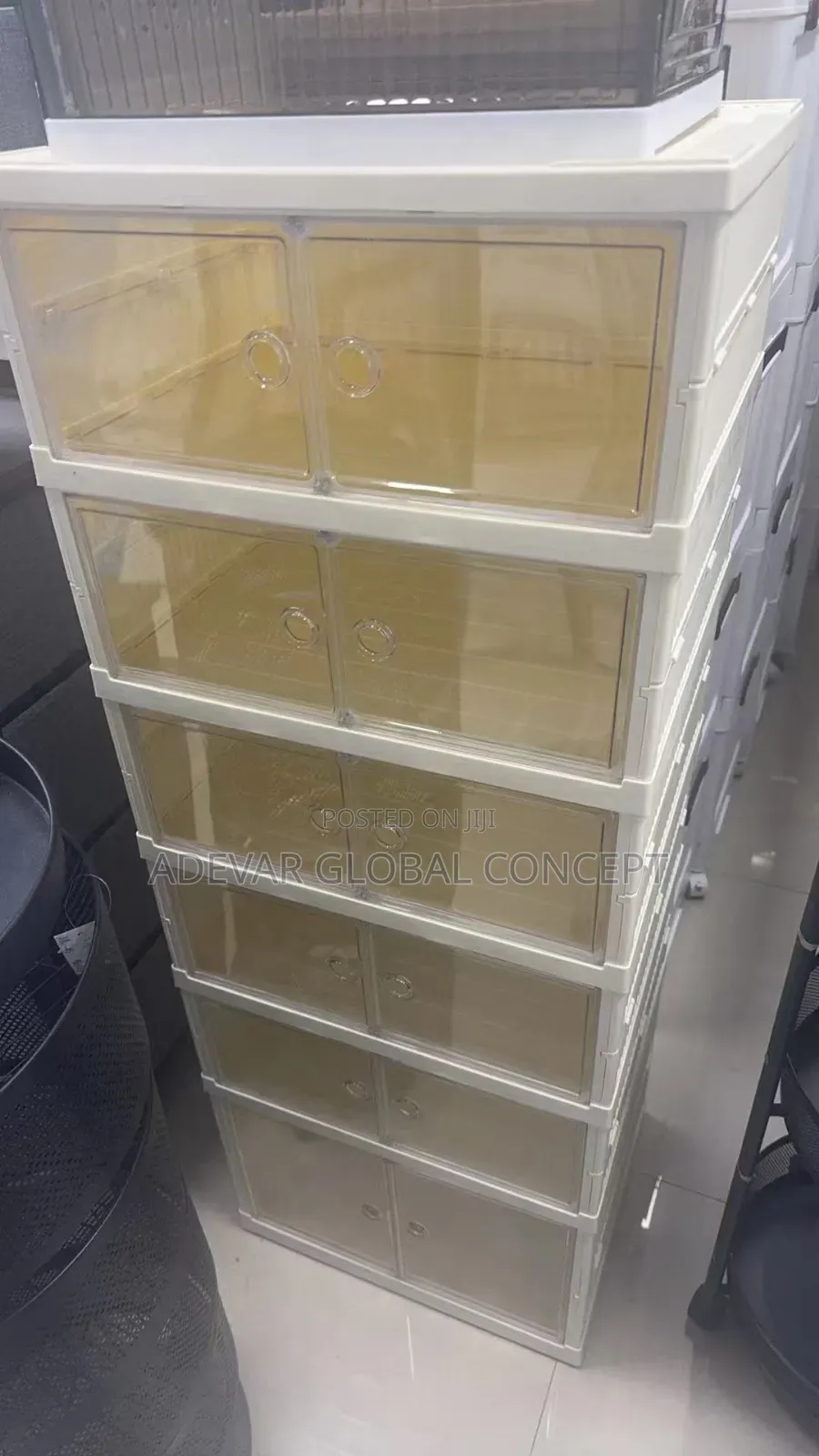 6 Steps Luxury Double Roll Side Foldable Cover Shoe Rack Organizer
