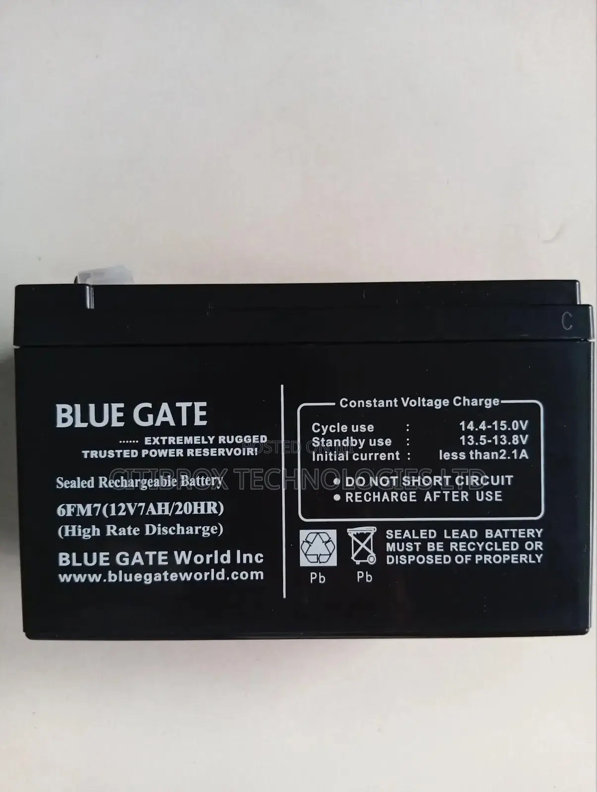 Bluegate Ups Replacement Battery 12v 7a- 12v7ah