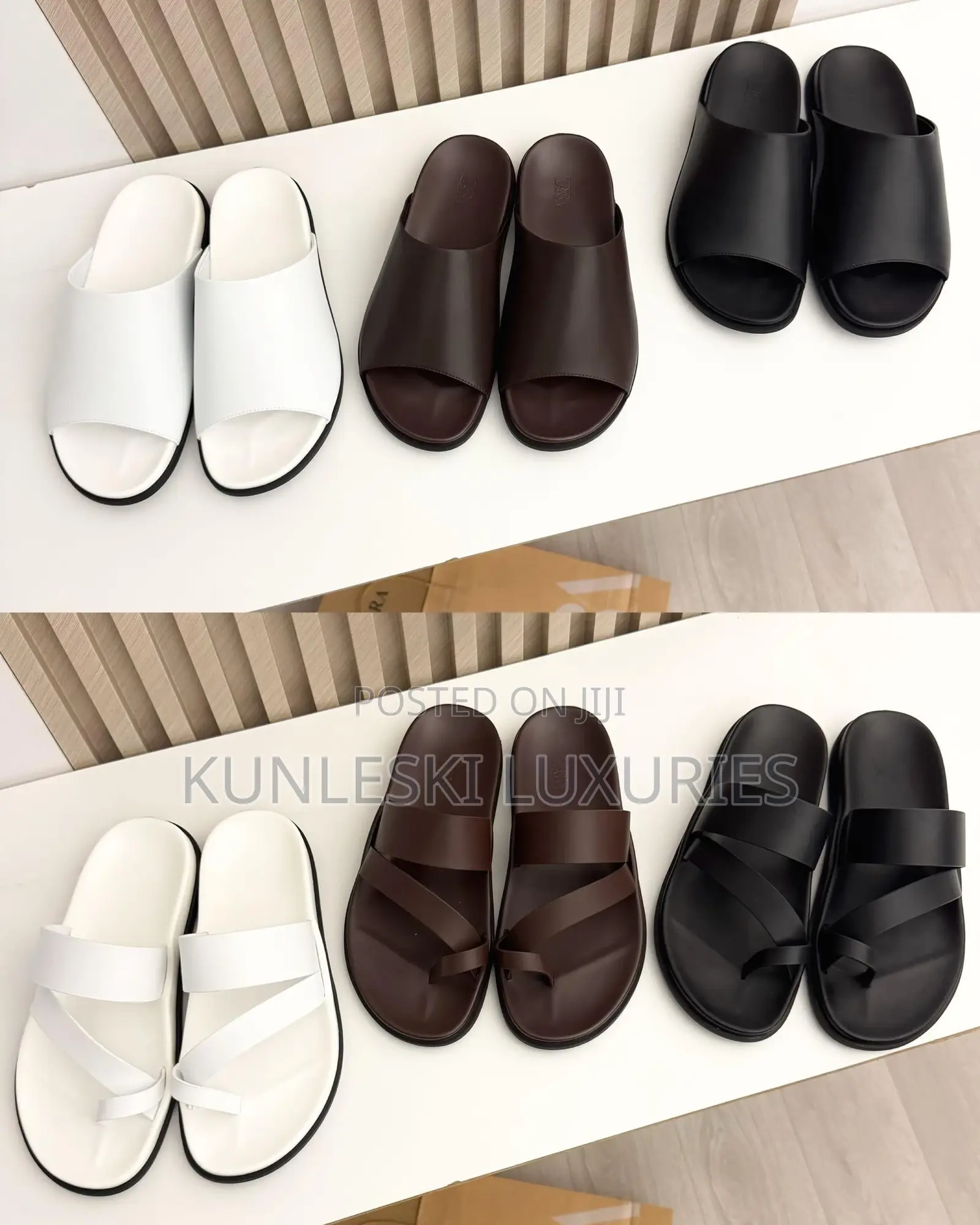 Original Zara Cover Leather Slippers