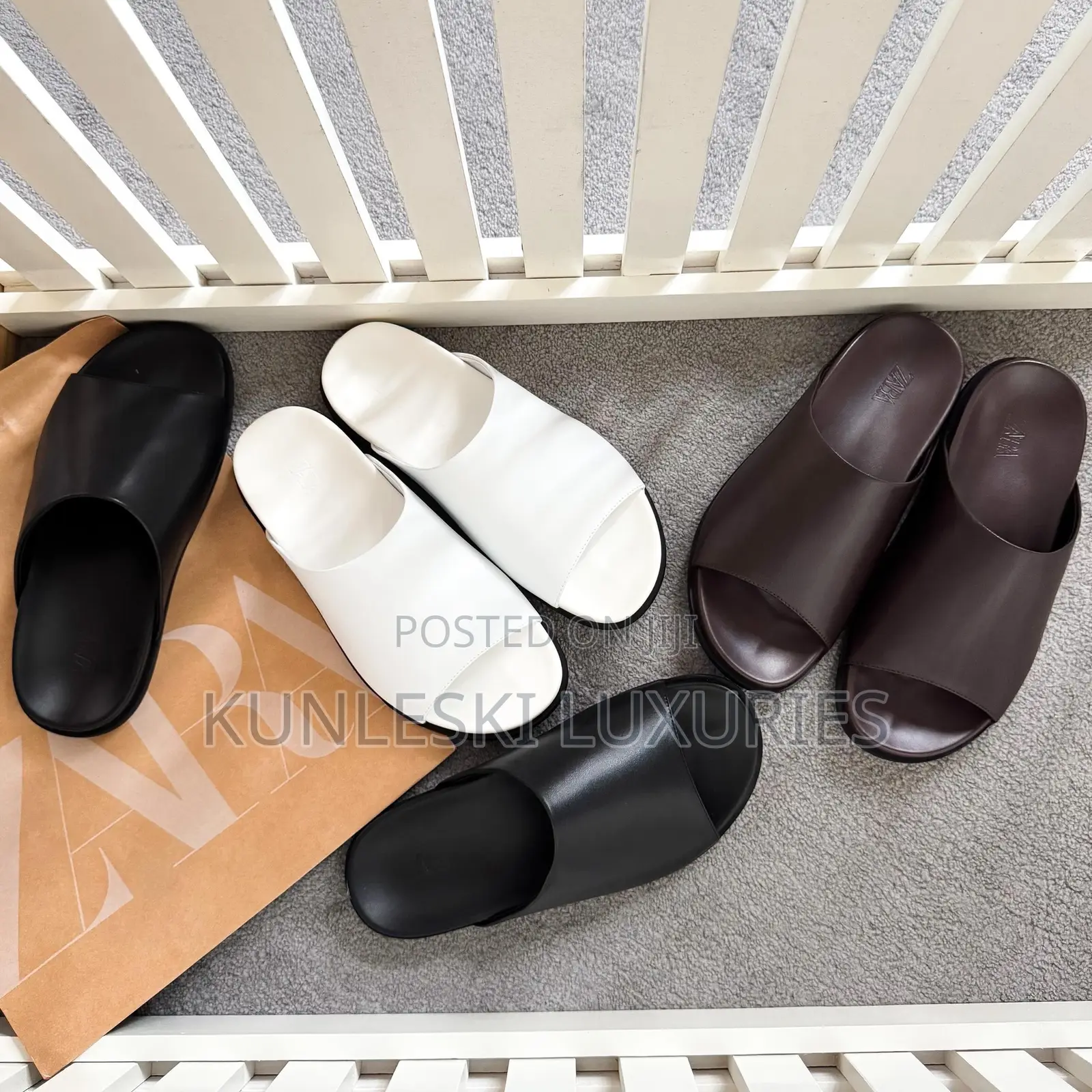 Original Zara Cover Leather Slippers