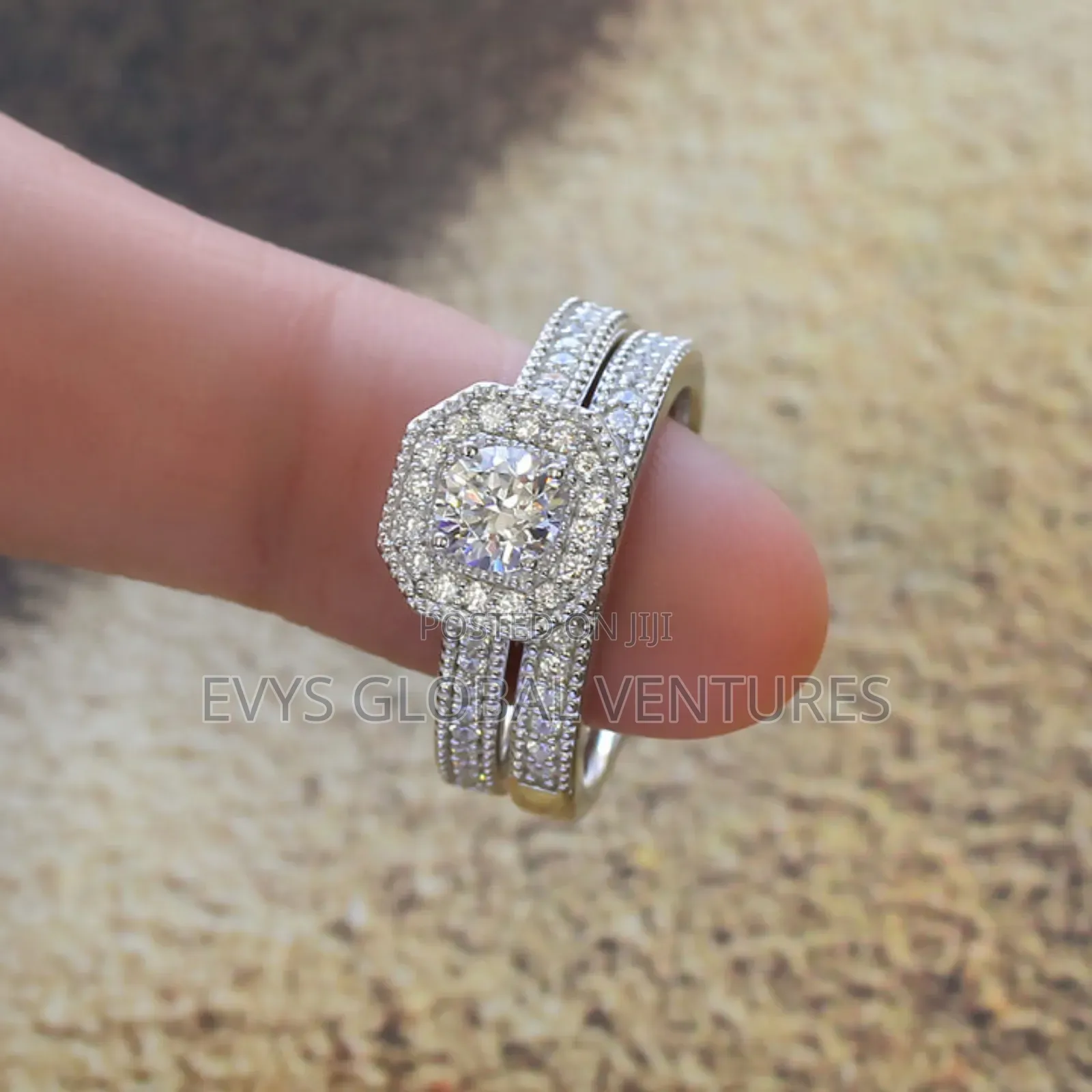 Zirconia Wedding and Engagement Ring Set