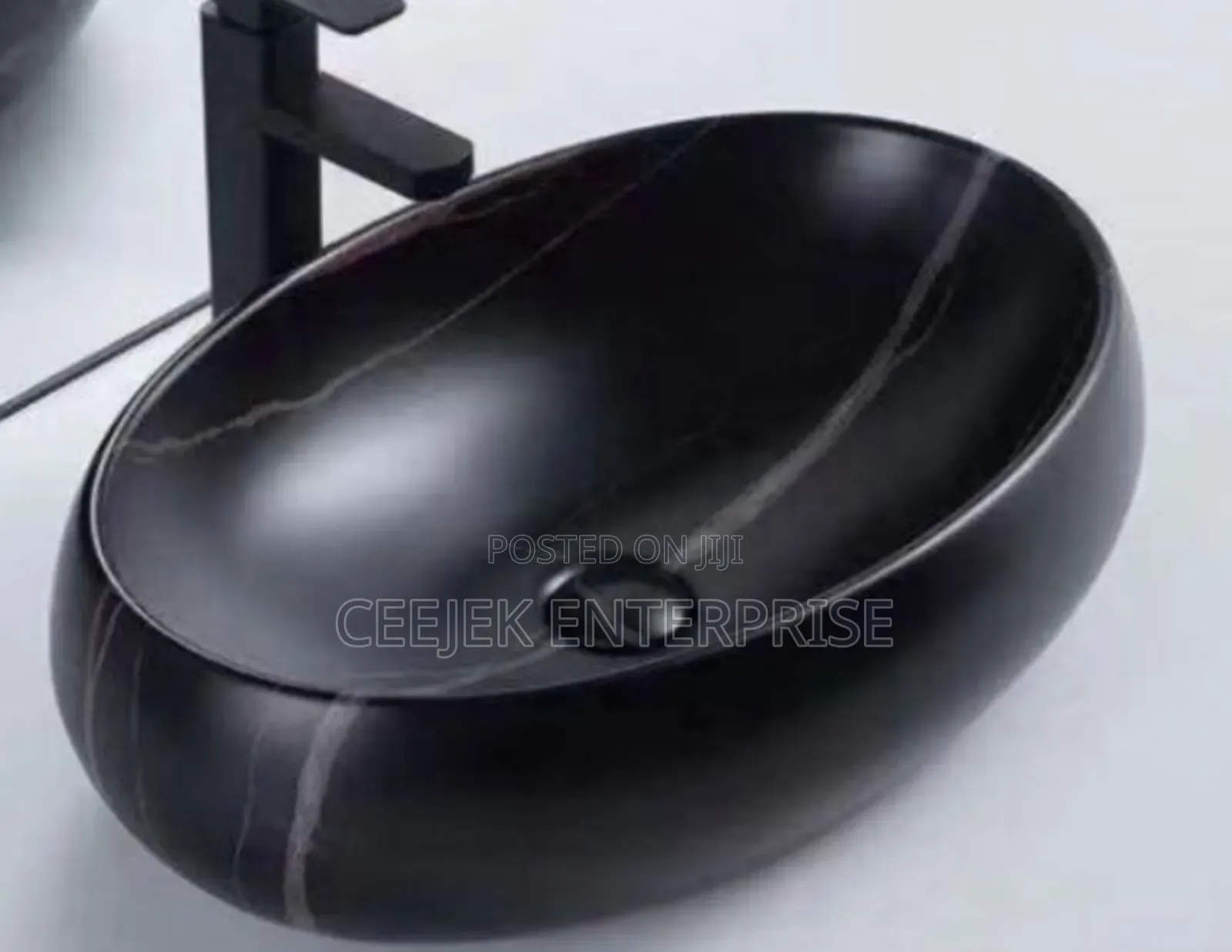 Oval Black Contertop Basin