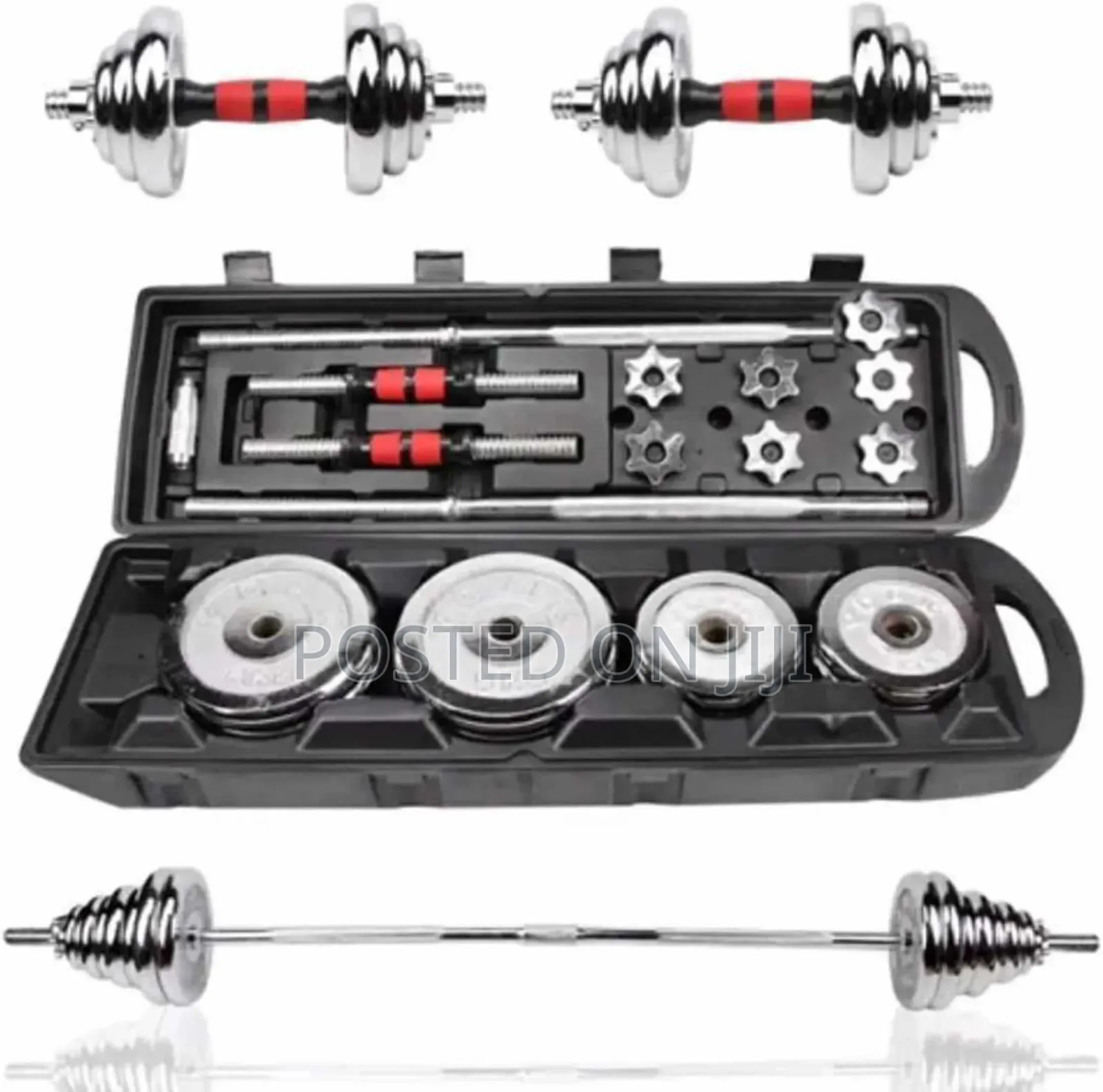 50kg Chrome Dumbbell/Barbell Set
