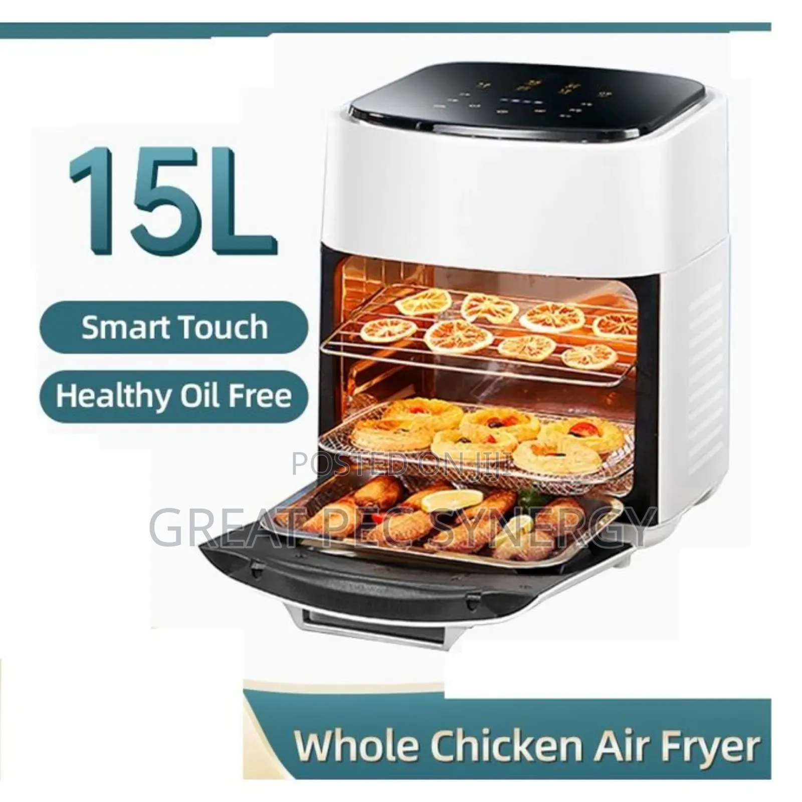 Premium 12-8 Quart 15liter Air Fryer Silver Crest