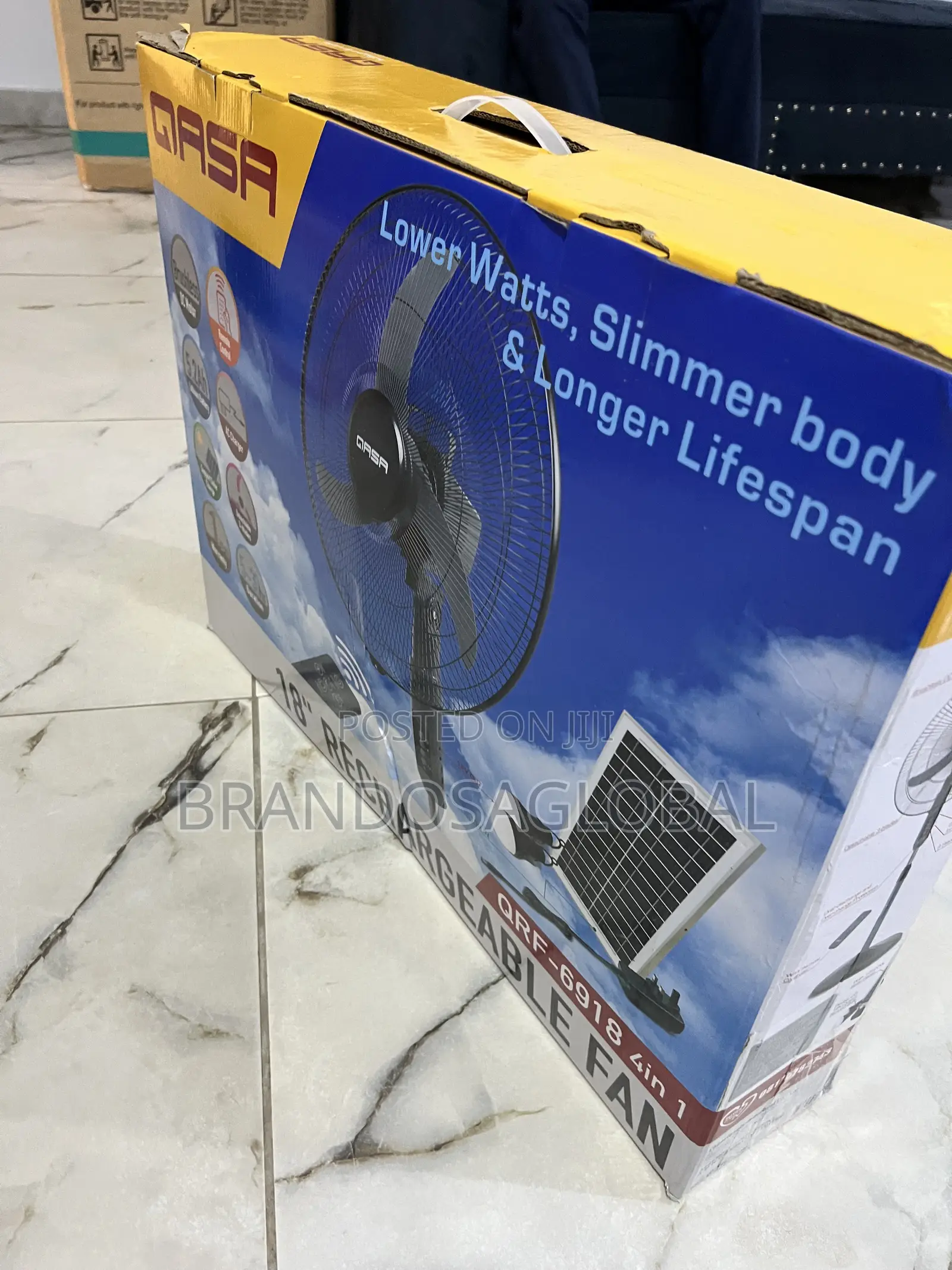 Qasa QRF-6918 Solar Fan – Extended Runtime