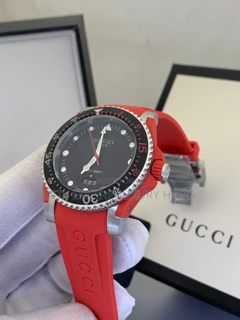 Quality Luxury Gucci Unisex Rubber Strap Wrist Watch