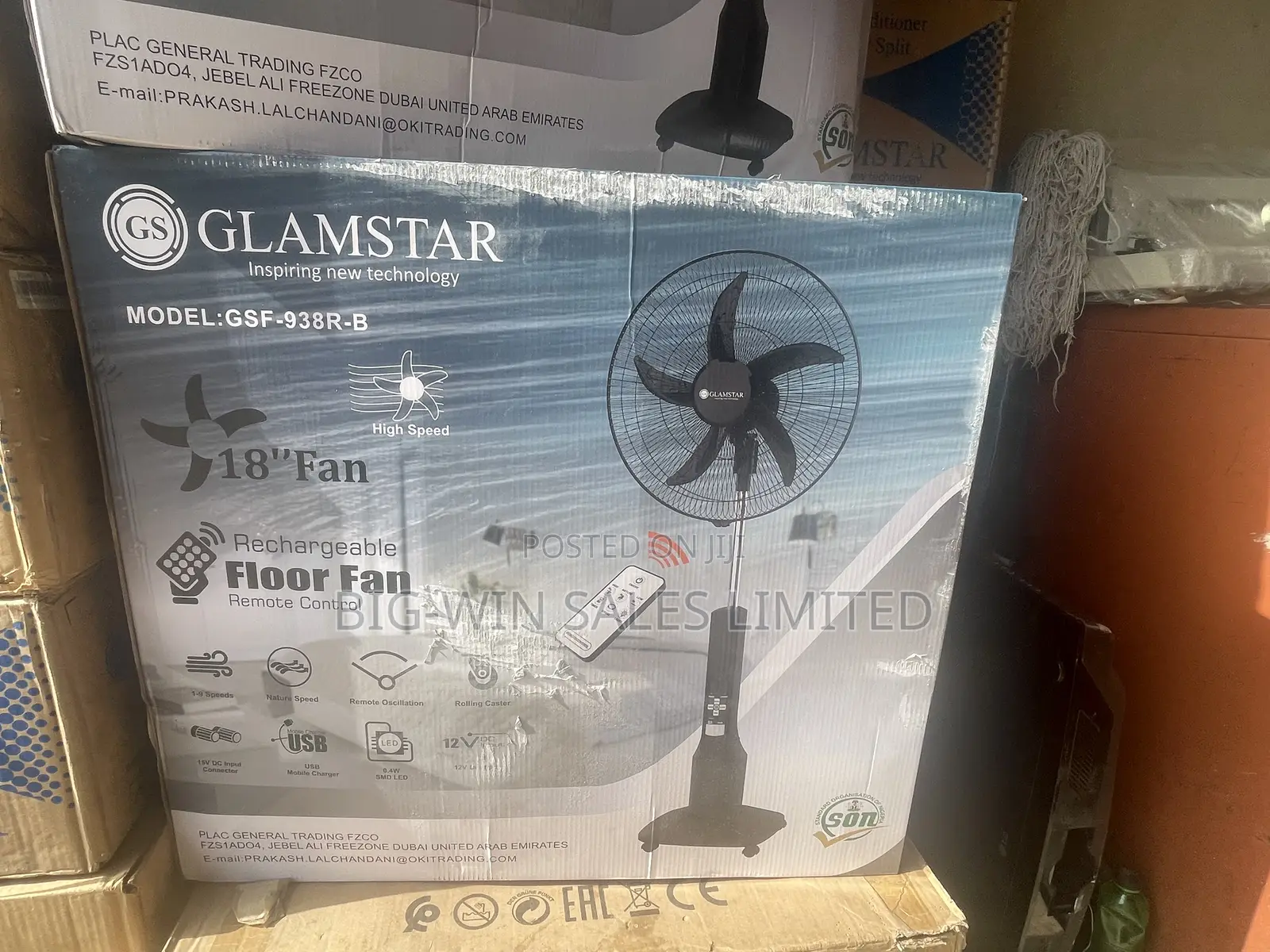 Glamstar Rechargeable Fan 18inchs