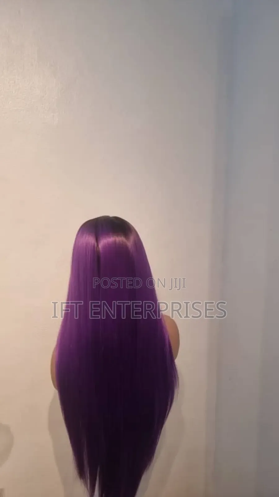 T Lace Frontal Human Hair Purple Ombre Wig