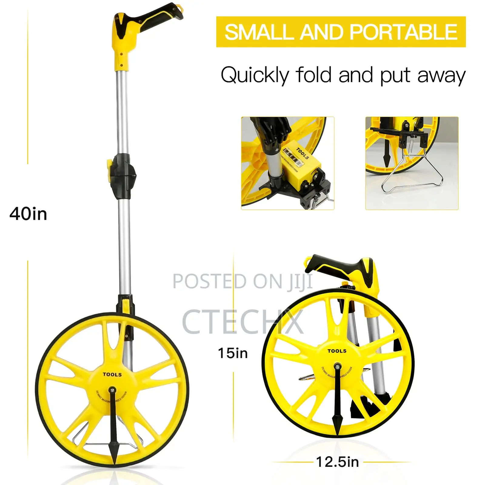 Airaj Distance Measure Wheels, 99,999.9m Measuring Wheel 3-Piece