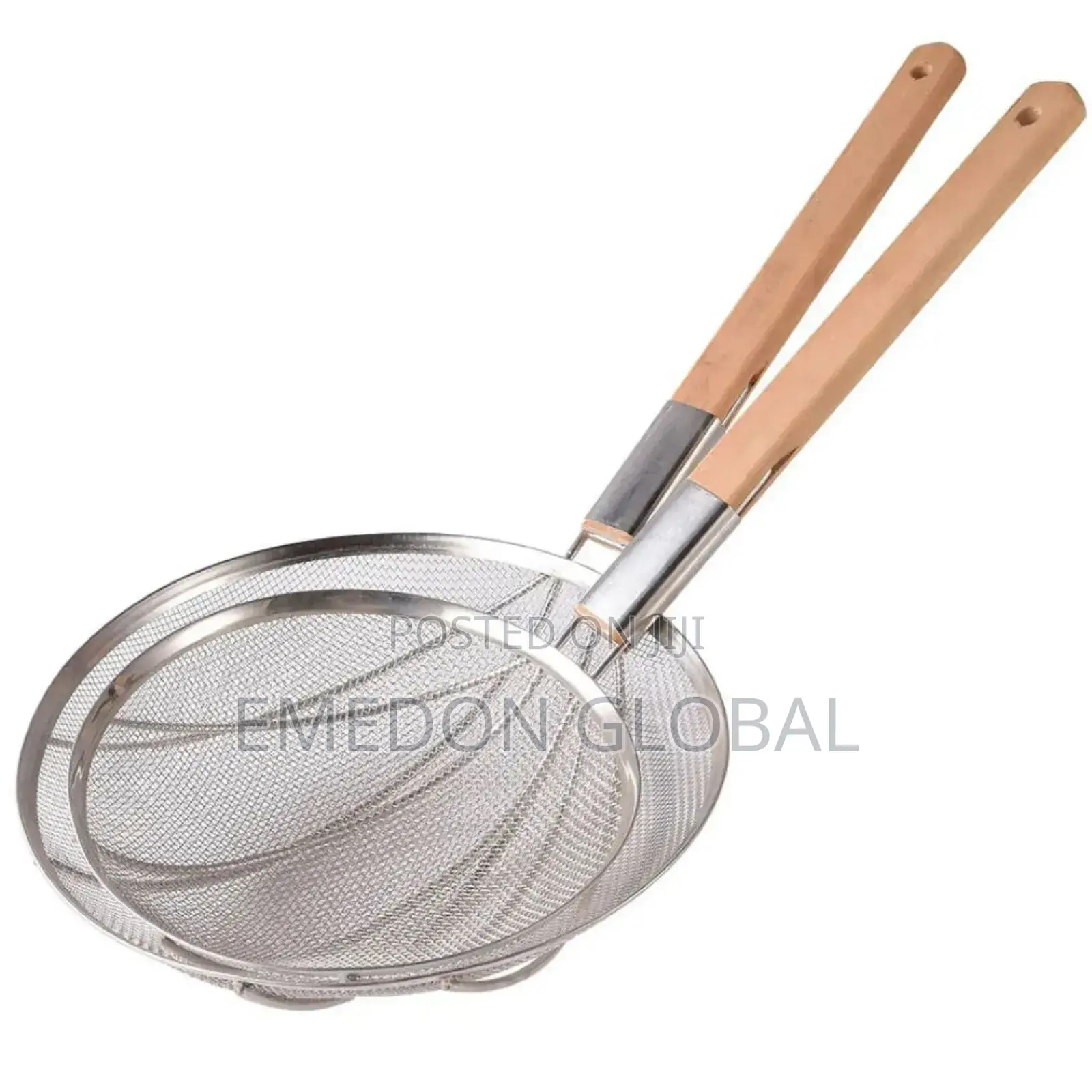 Stainless Steel Fine Strainer With Wooden Long Handles