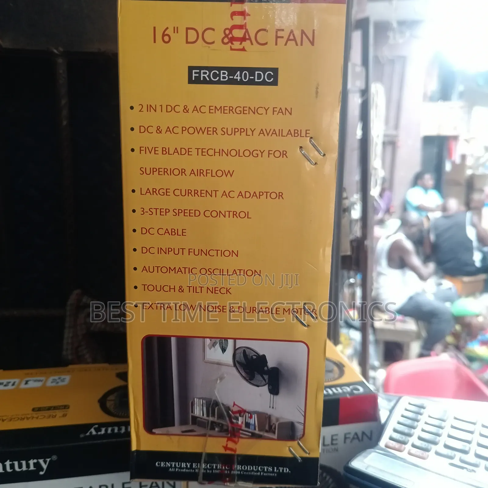 16" Century Ac/Dc Solar Inverter Wall Fan