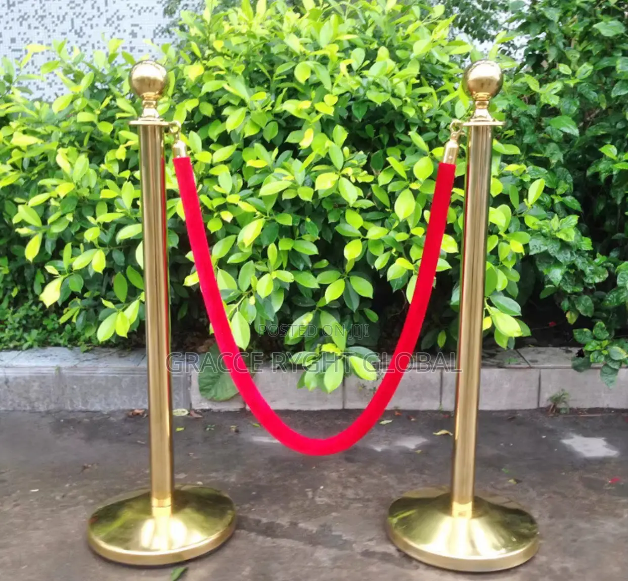 Stanchions And Velvet Ropes Crowd Control Barrier