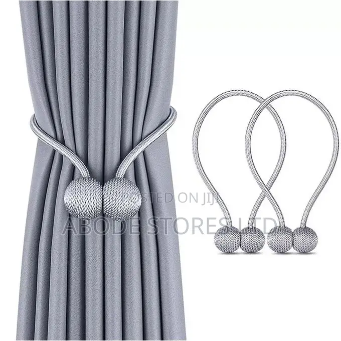 2 PCS Magnetic Ball Curtain Tieback Holder Grey